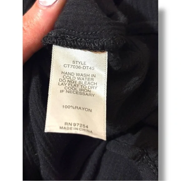 One Clothing Off The Shoulder Ruffled Neck and Sleeves Black Lightweight Top - Picture 8 of 16